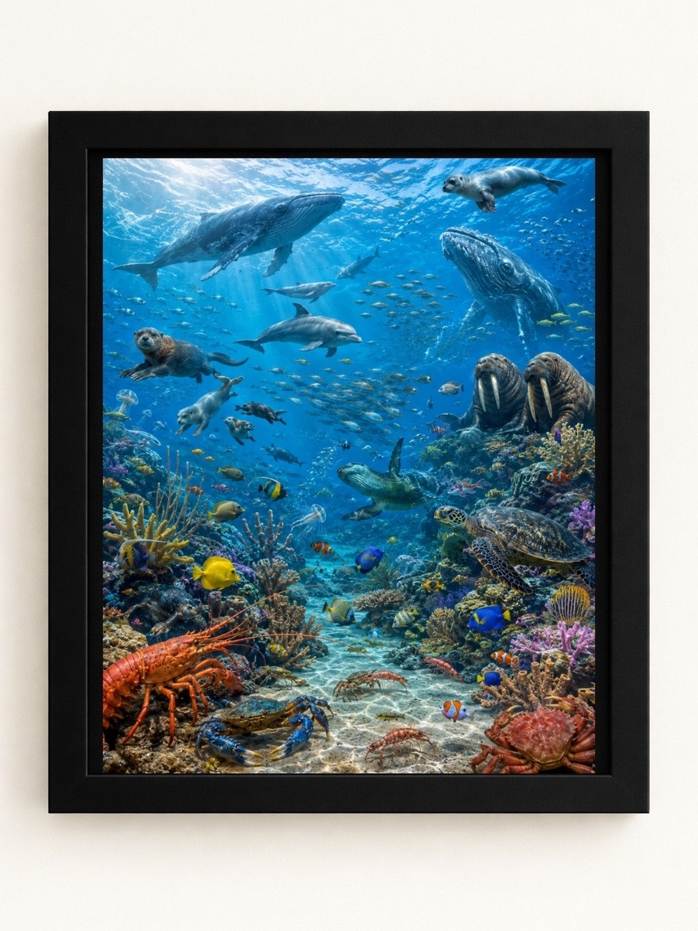 Underwater Sea Life A.i. Art Print 8x10 Frame